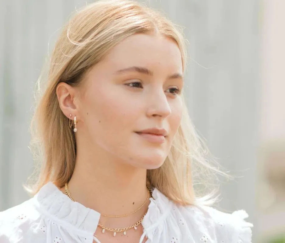 Alina Pearl Hoops sold by Nica