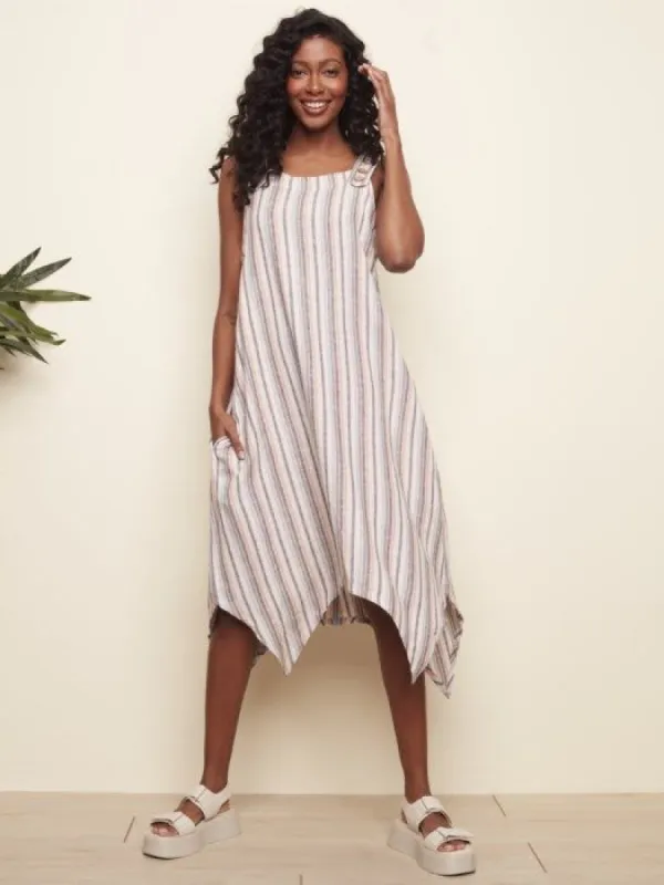STRIPED LINEN DRESS sold by Nica