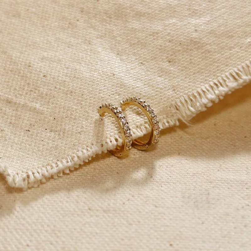 15mm CZ Hoop Earrings sold by Nica