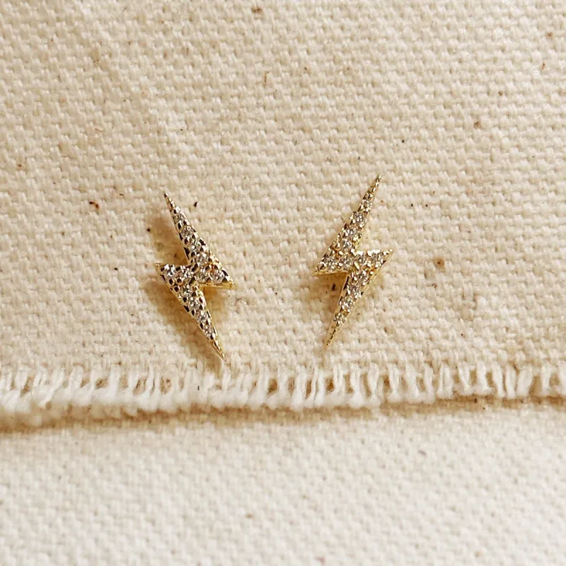 Mini Lightning Bolt Stackable Earrings made by Nica