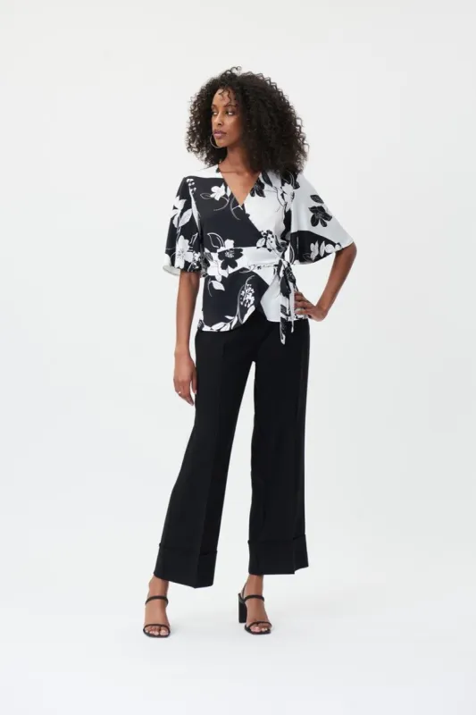 Woven Wide-Legged Twill Cuff Pants sold by Nica