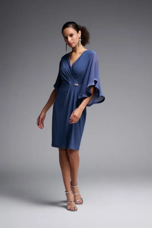 Silky Knit And Chiffon Wrap Dress sold by Nica