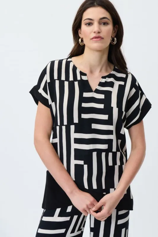 Geometric Print Silky Knit Top sold by Nica