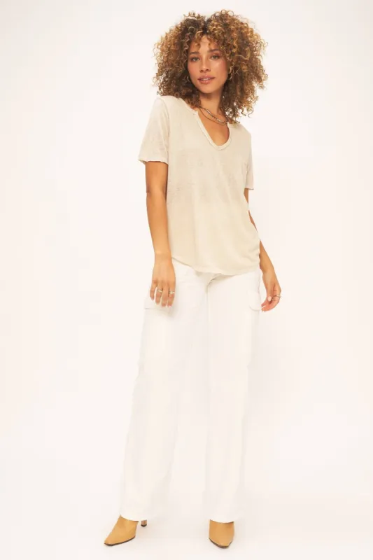 SOPHIA POCKET V NECK TEE sold by Nica