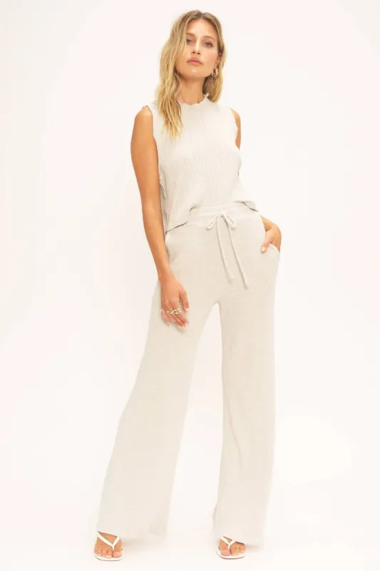 JOANNA RIB WIDE LEG PANT sold by Nica
