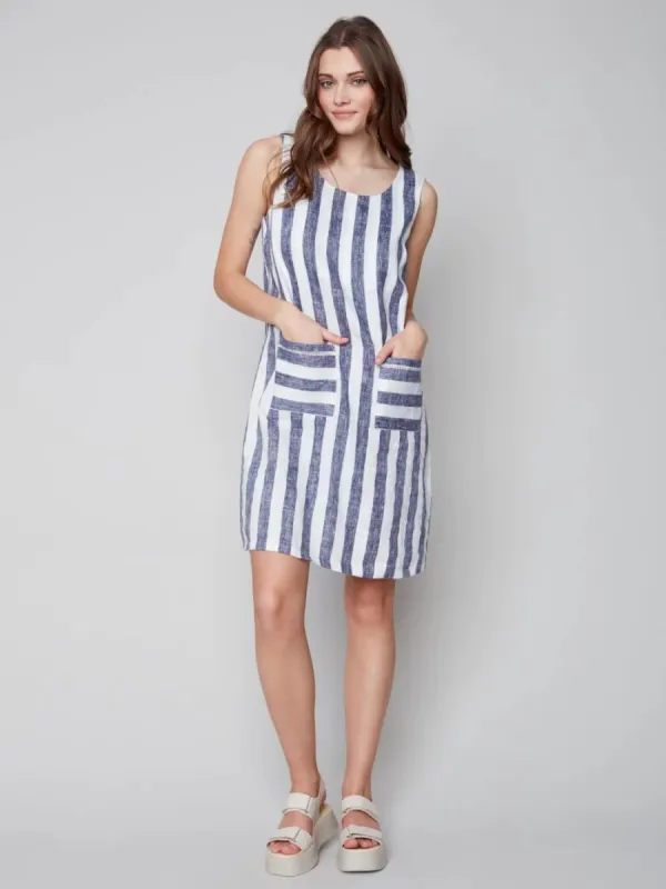 PRINTED LINEN DRESS sold by Nica