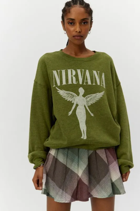 NIRVANA IN UTERO TOUR OVERSIZED CREW sold by Nica