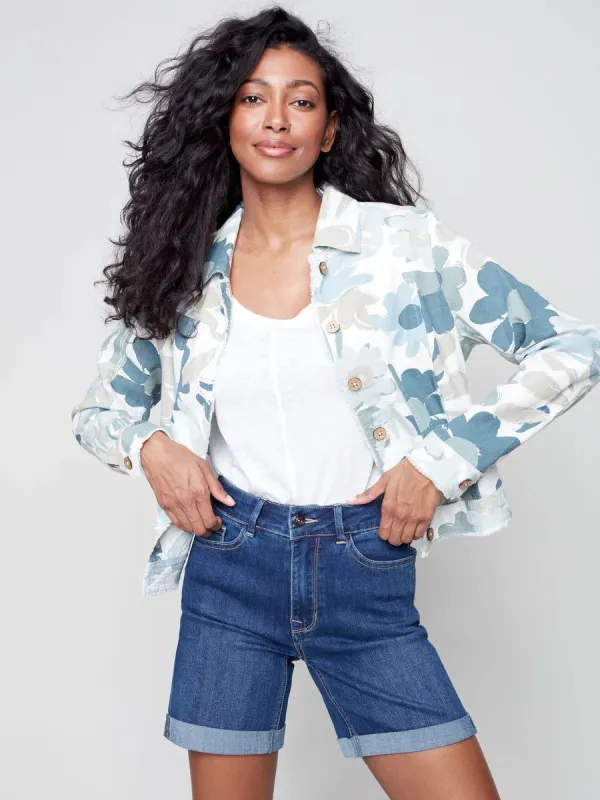 PRINTED LINEN JACKET sold by Nica