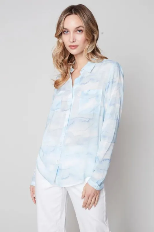 PRINTED CHIFFON SHIRT sold by Nica