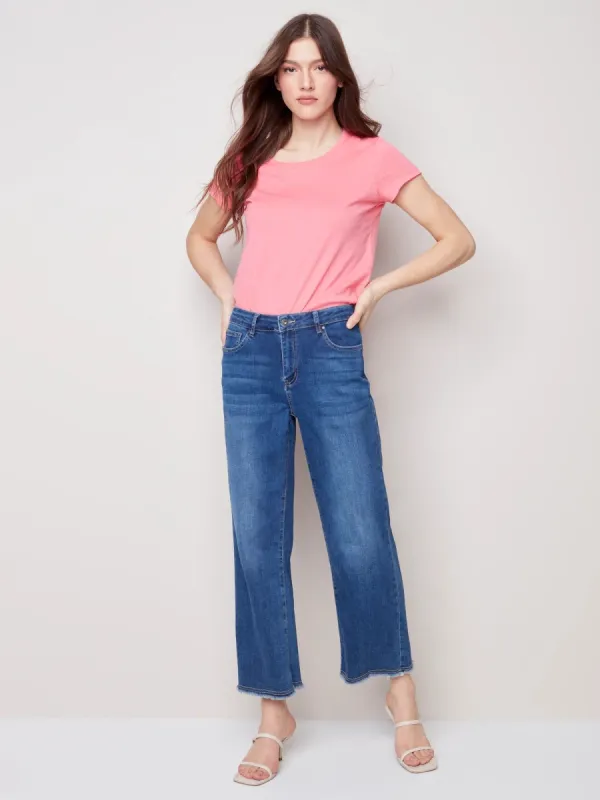 WIDE LEG CROP JEANS sold by Nica