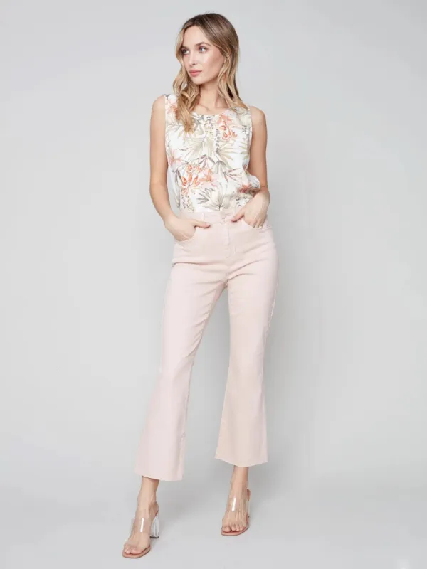 BOOTCUT PANT WITH RAW HEM sold by Nica