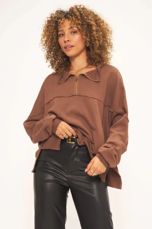 JADA HALF ZIP SWEATSHIRT sold by Nica