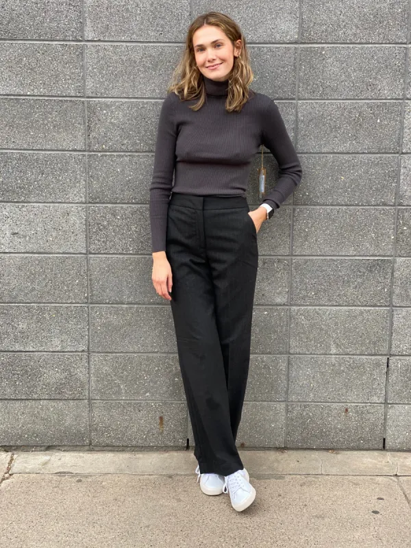 BLAKE FLANNEL FLAT FRONT TROUSER sold by Nica