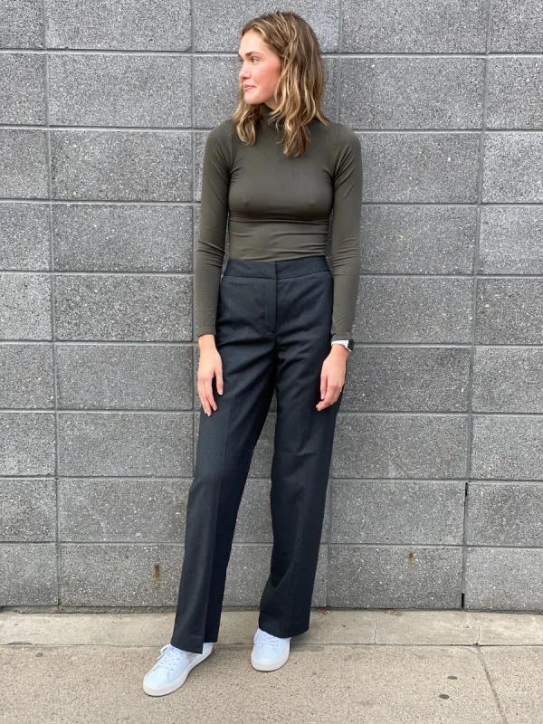 BLAKE SOLID FLANNEL FLAT FRONT TROUSER sold by Nica