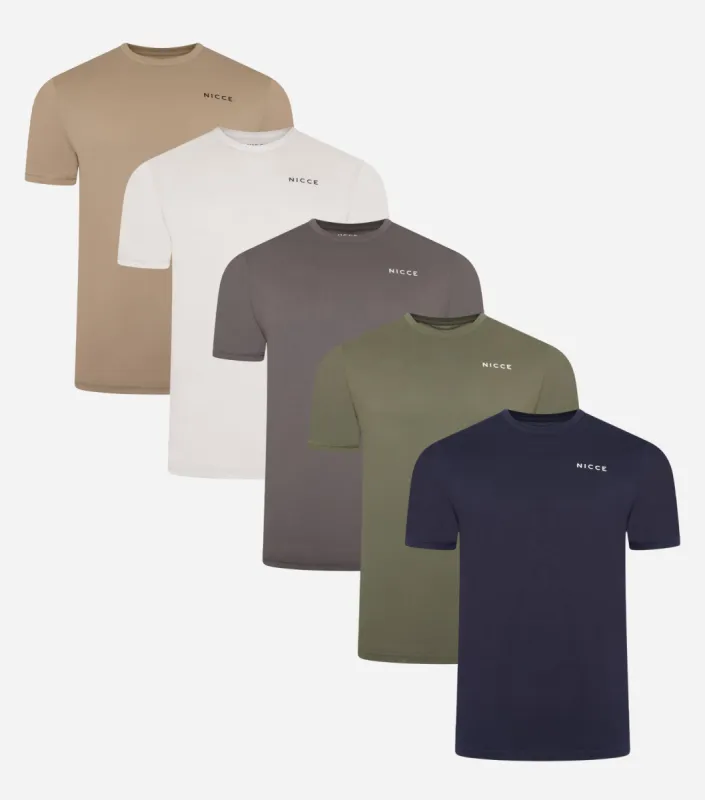 NICCE Mens 5 Pack Buena Loungewear T-Shirt | Multi sold by Nicce