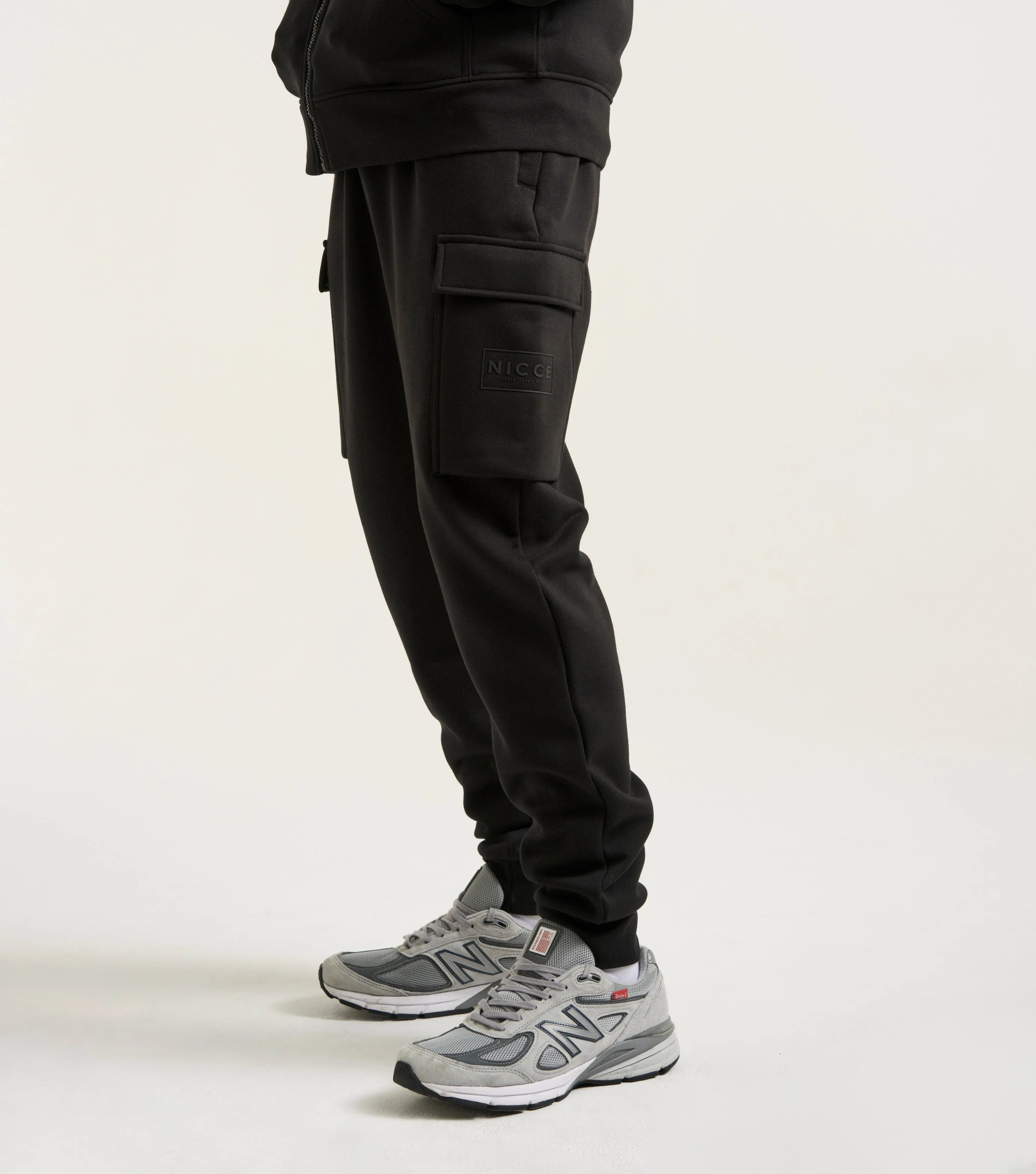 NICCE Mens Est.13 Cargo Joggers & Hoodie Tracksuit Set | Black sold by Nicce product image thumbnail 5