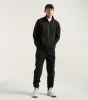 NICCE Mens Est.13 Cargo Joggers & Qtr Zip Funnel Hoodie Tracksuit Set | Black sold by Nicce