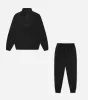 NICCE Mens Est.13 Cargo Joggers & Qtr Zip Funnel Hoodie Tracksuit Set | Black sold by Nicce
