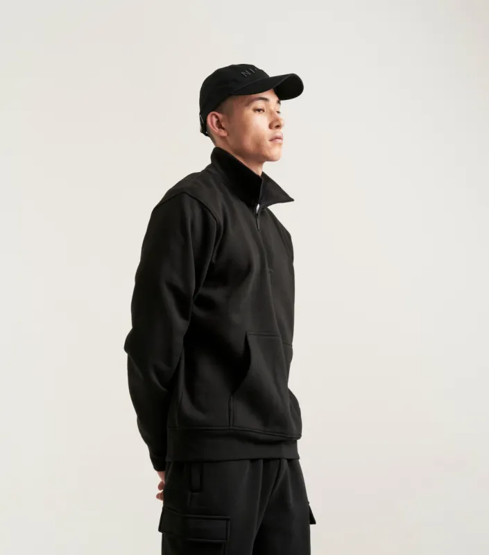 NICCE Mens Est.13 Cargo Joggers & Qtr Zip Funnel Hoodie Tracksuit Set | Black sold by Nicce