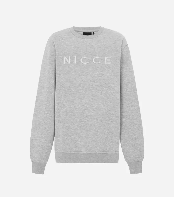 NICCE Womens Ersa Large Logo Sweatshirt | Light Grey Marl sold by Nicce