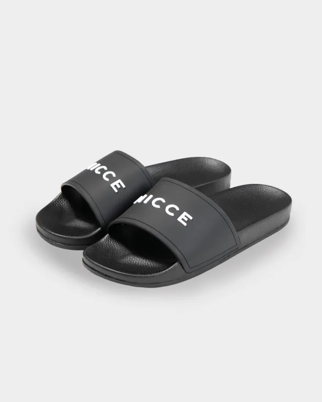 NICCE Mens Ziggy Sliders | Black / White sold by Nicce