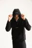 NICCE Mens Calix Hooded Fleece Jacket | Black sold by Nicce