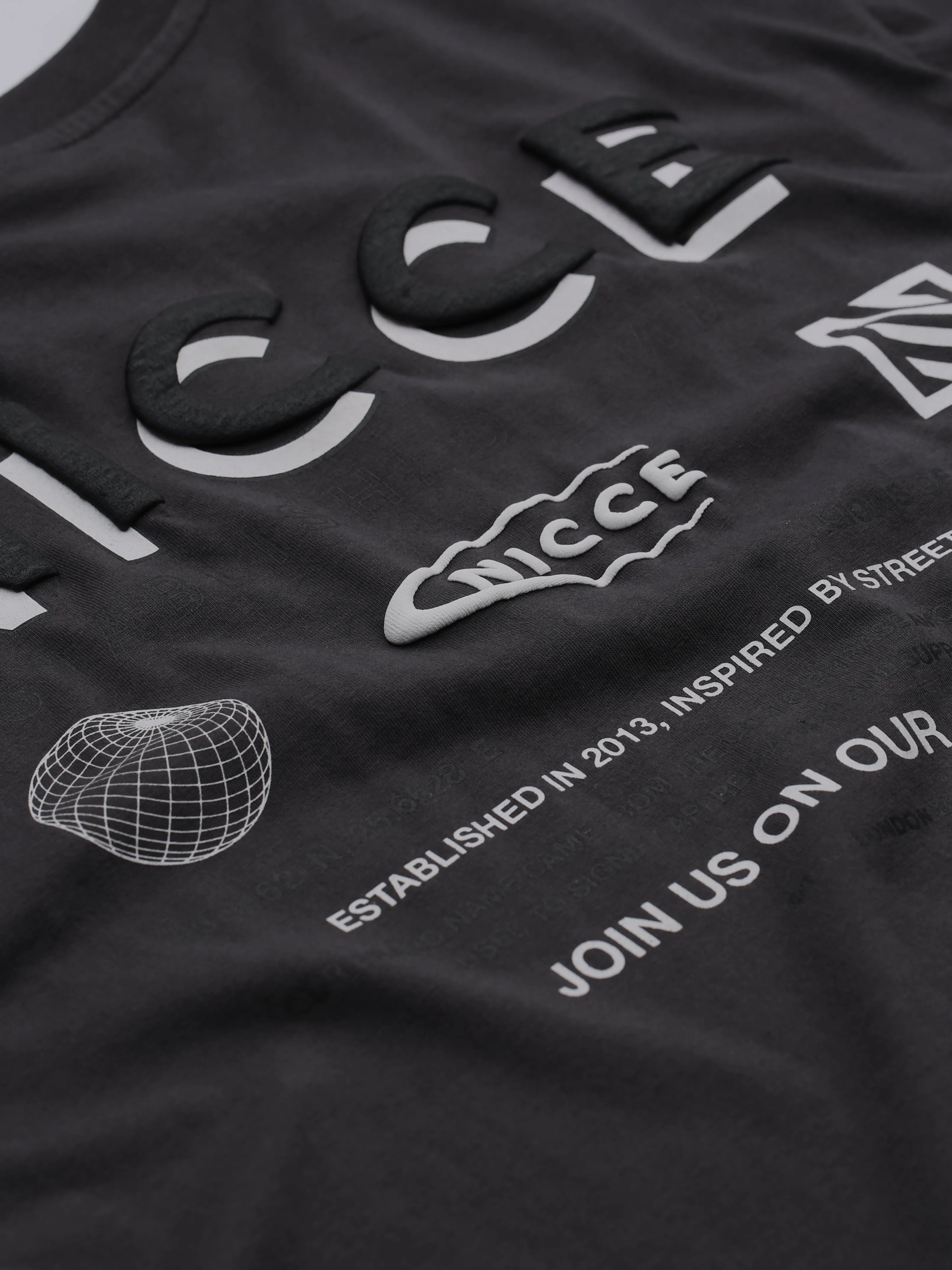 NICCE Mens Multi Logo T-Shirt | Coal sold by Nicce product image thumbnail 5