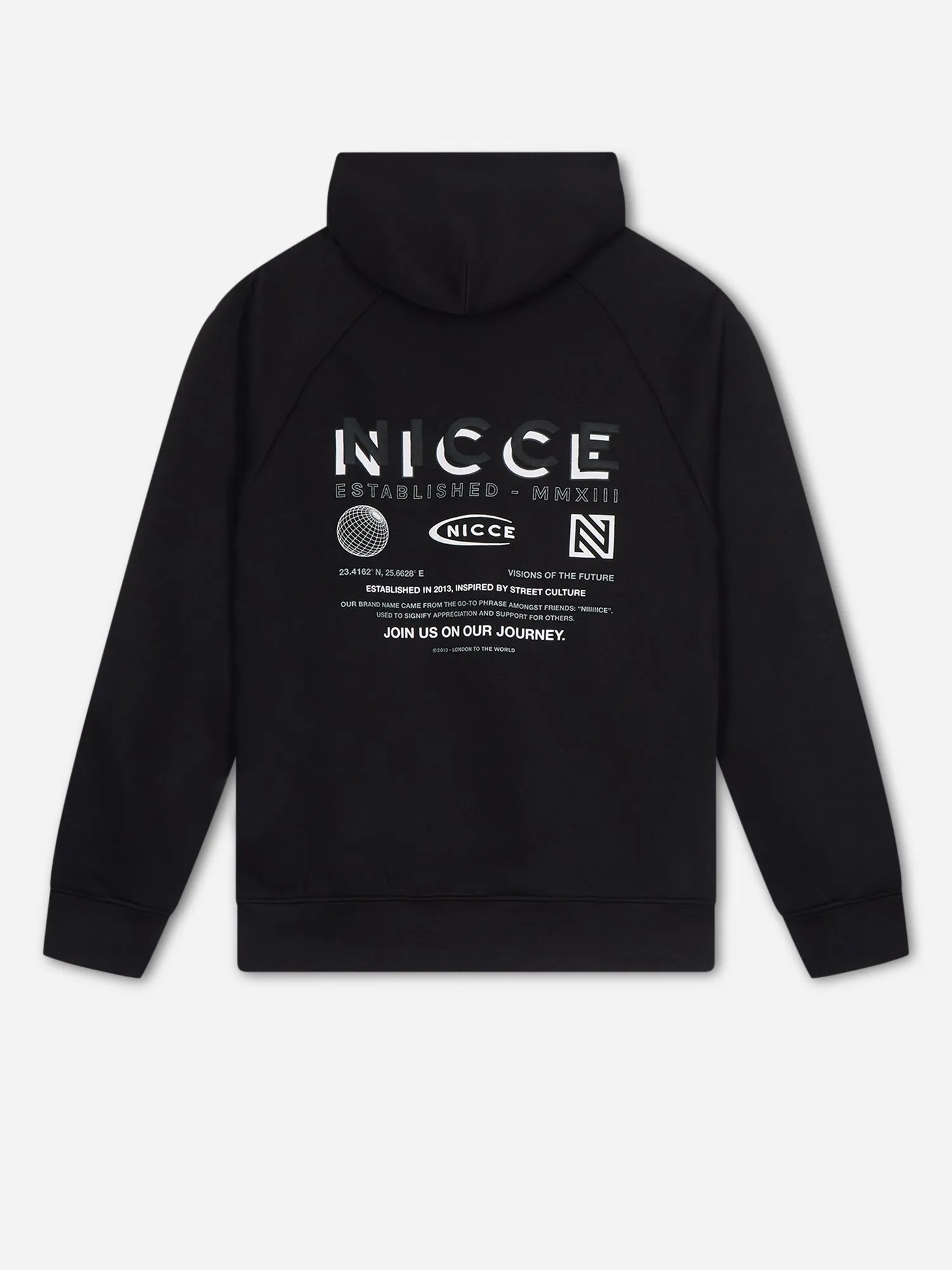 NICCE Mens Multi Logo Hoodie | Black sold by Nicce product image thumbnail 3