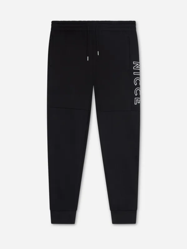 NICCE Mens Mercury Outline Joggers | Black sold by Nicce