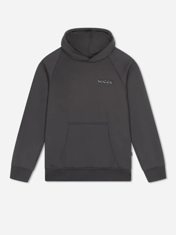 NICCE Mens Multi Logo Hoodie | Coal sold by Nicce