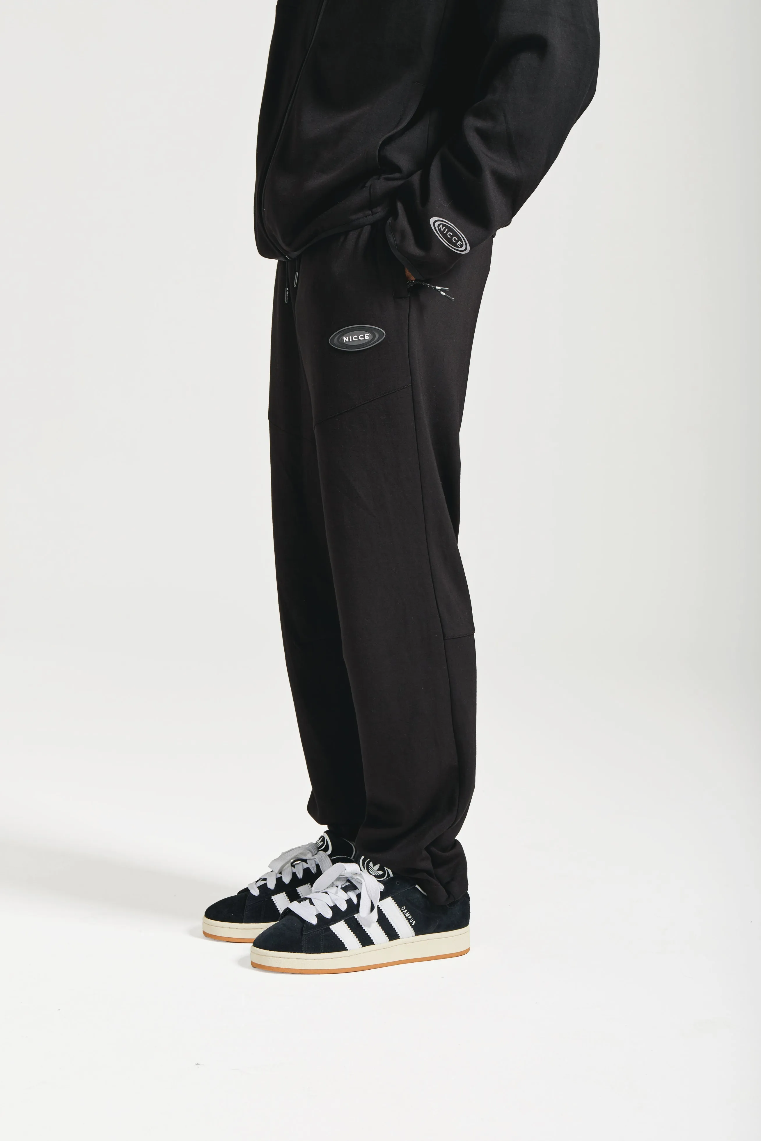 NICCE Mens Apex Interlock Joggers | Black sold by Nicce