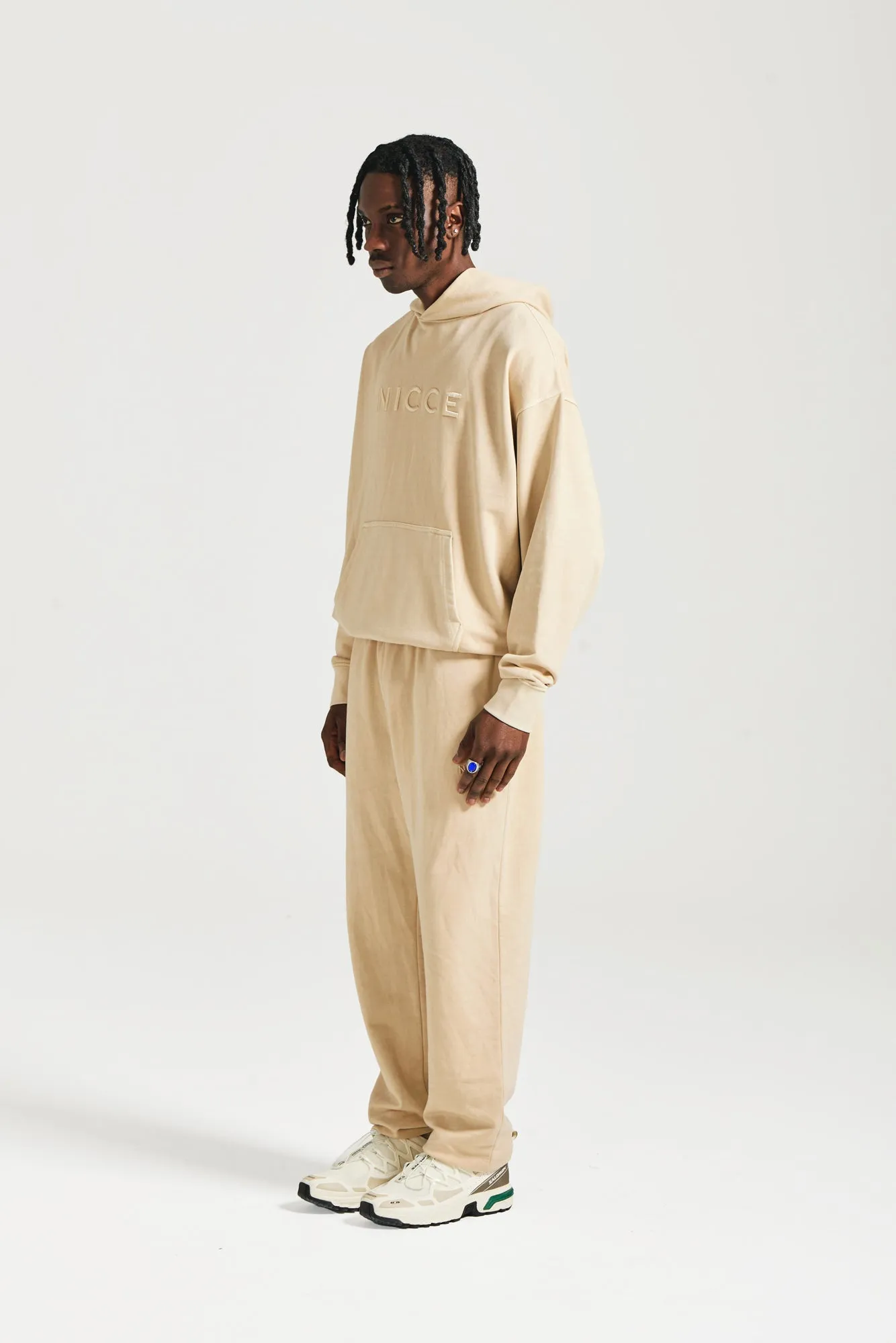 NICCE Mens Mercury Oversized Hoodie & Jogger Tracksuit Set | Stone sold by Nicce product image thumbnail 2