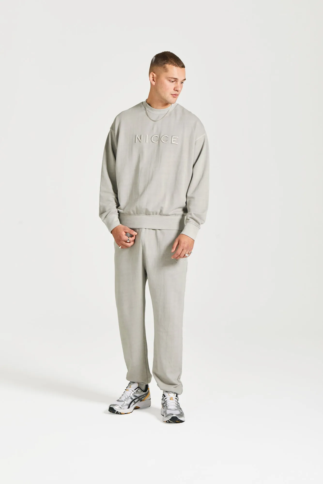NICCE Mens Mercury Oversized Sweat & Jogger Tracksuit Set | Circular Grey sold by Nicce product image thumbnail 3