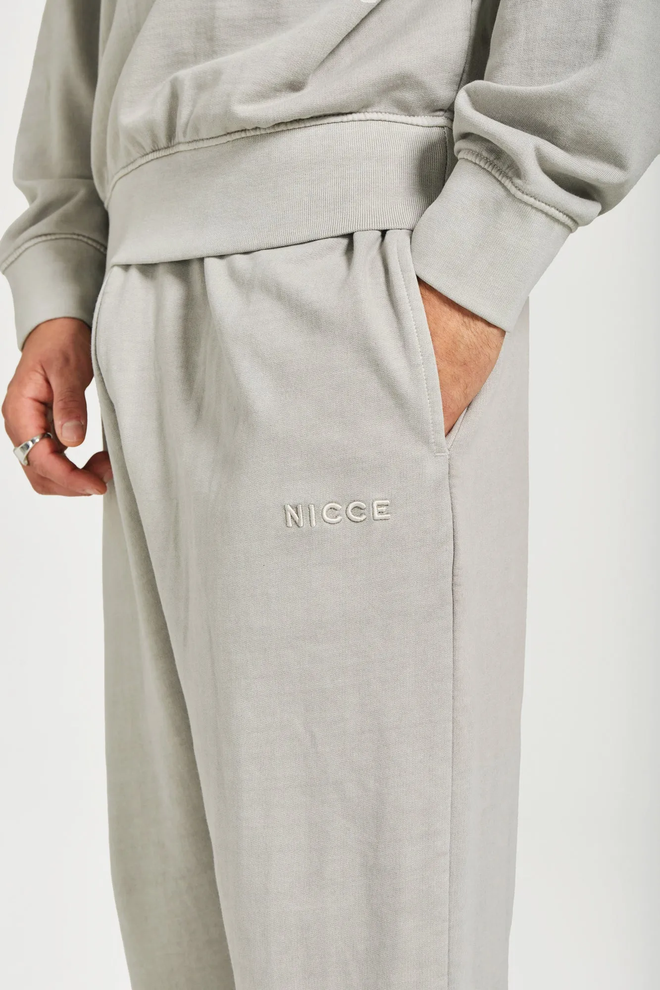 NICCE Mens Mercury Oversized Sweat & Jogger Tracksuit Set | Circular Grey sold by Nicce product image thumbnail 5