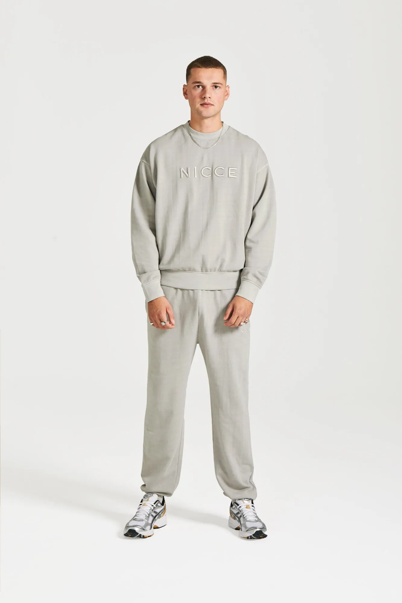 NICCE Mens Mercury Oversized Sweat & Jogger Tracksuit Set | Circular Grey sold by Nicce product image thumbnail 2