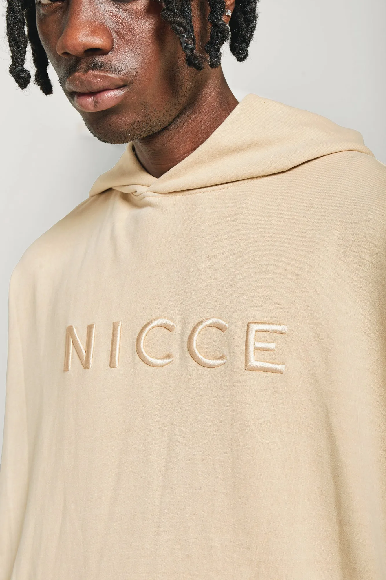 NICCE Mens Mercury Oversized Hoodie | Stone sold by Nicce product image thumbnail 3