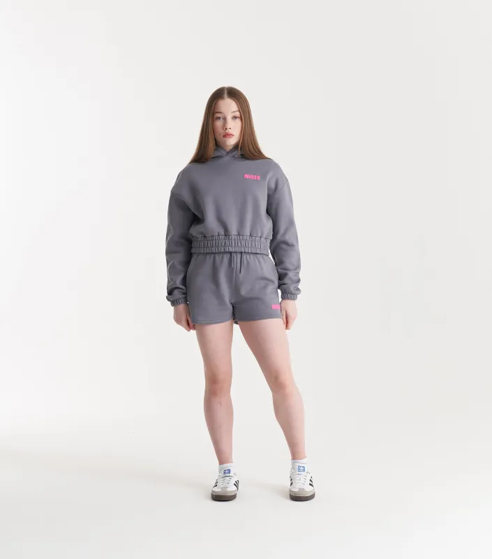 NICCE Girls Sapphire Cropped Hoodie | Grey sold by Nicce