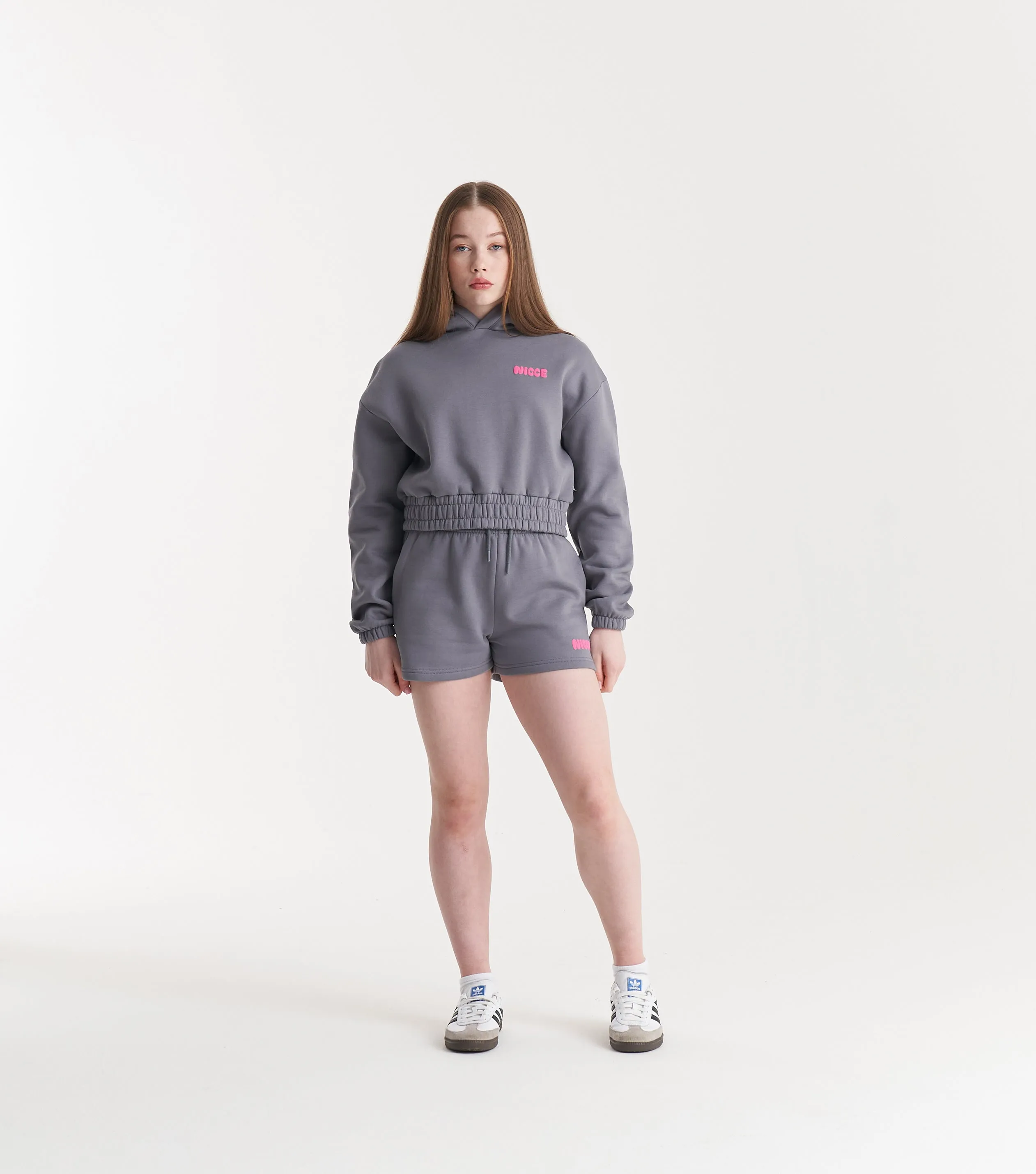 NICCE Girls Sapphire Cropped Hoodie | Grey sold by Nicce