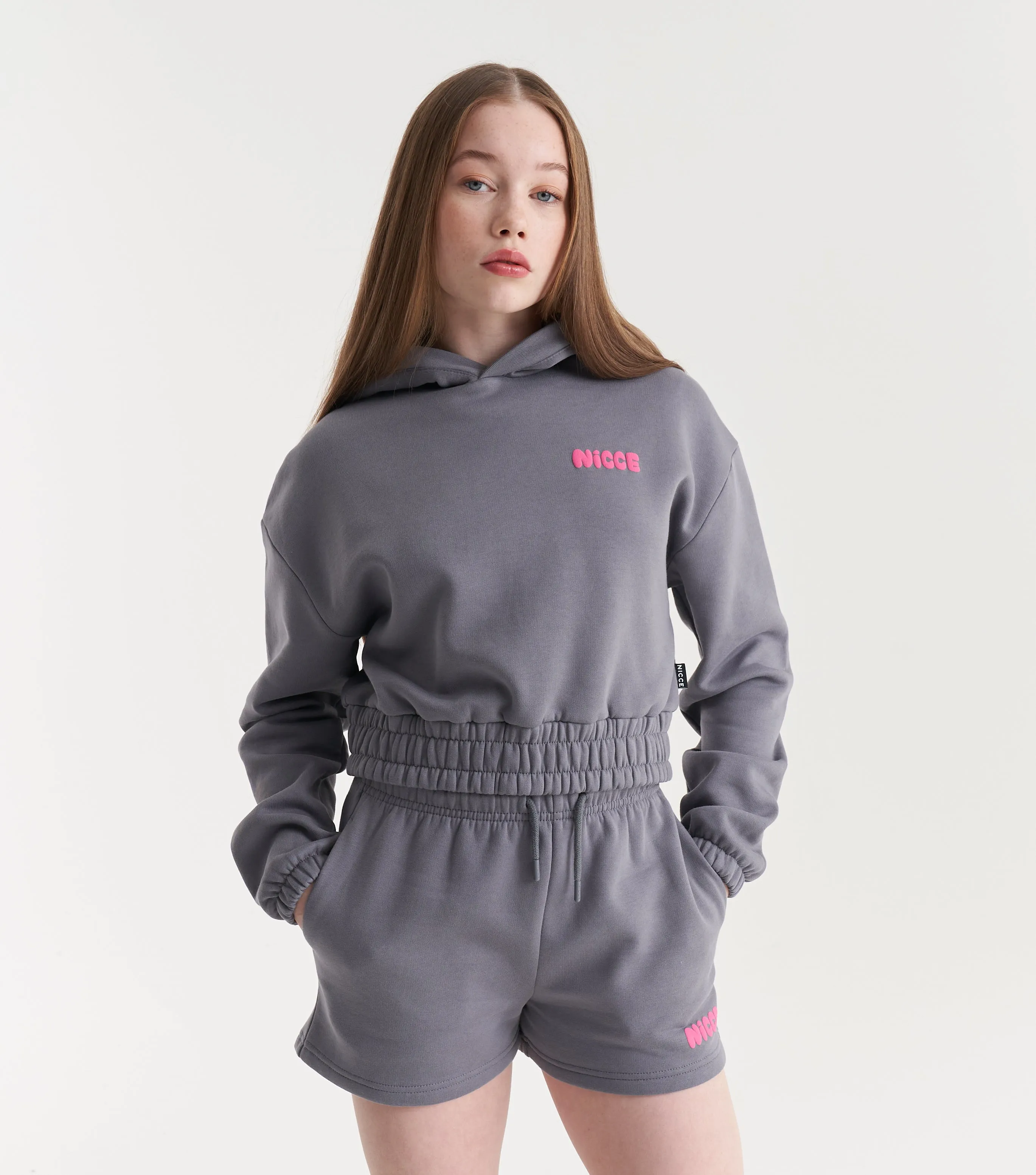 NICCE Girls Sapphire Cropped Hoodie | Grey sold by Nicce product image thumbnail 2