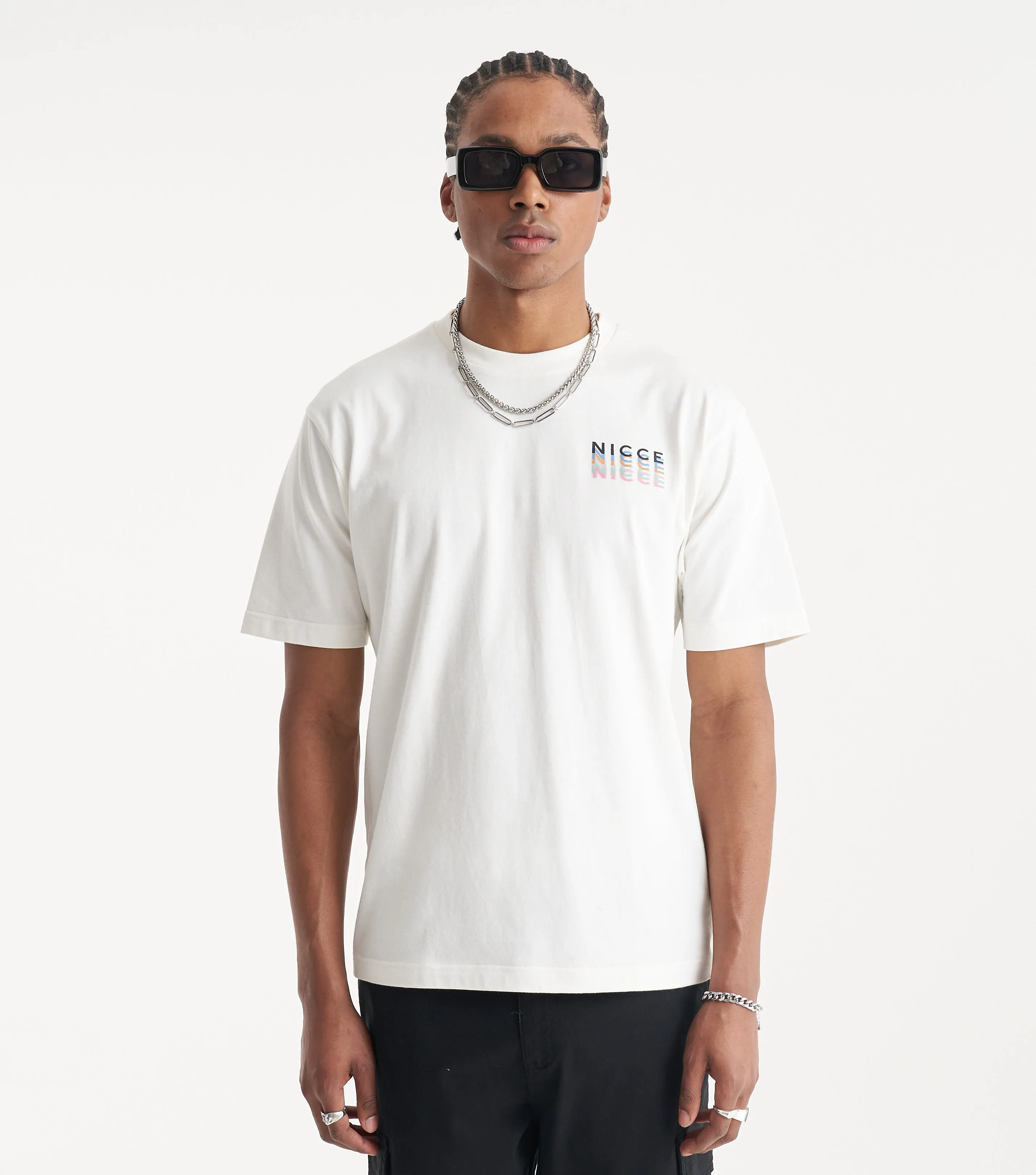 NICCE Mens Orbit T-Shirt | Off White sold by Nicce