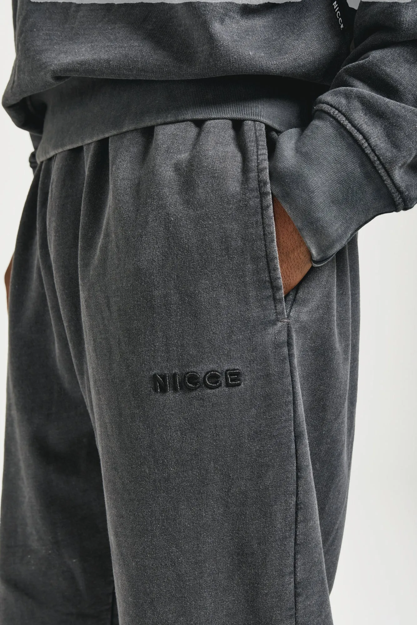 NICCE Mens Mercury Oversized Joggers | Black sold by Nicce