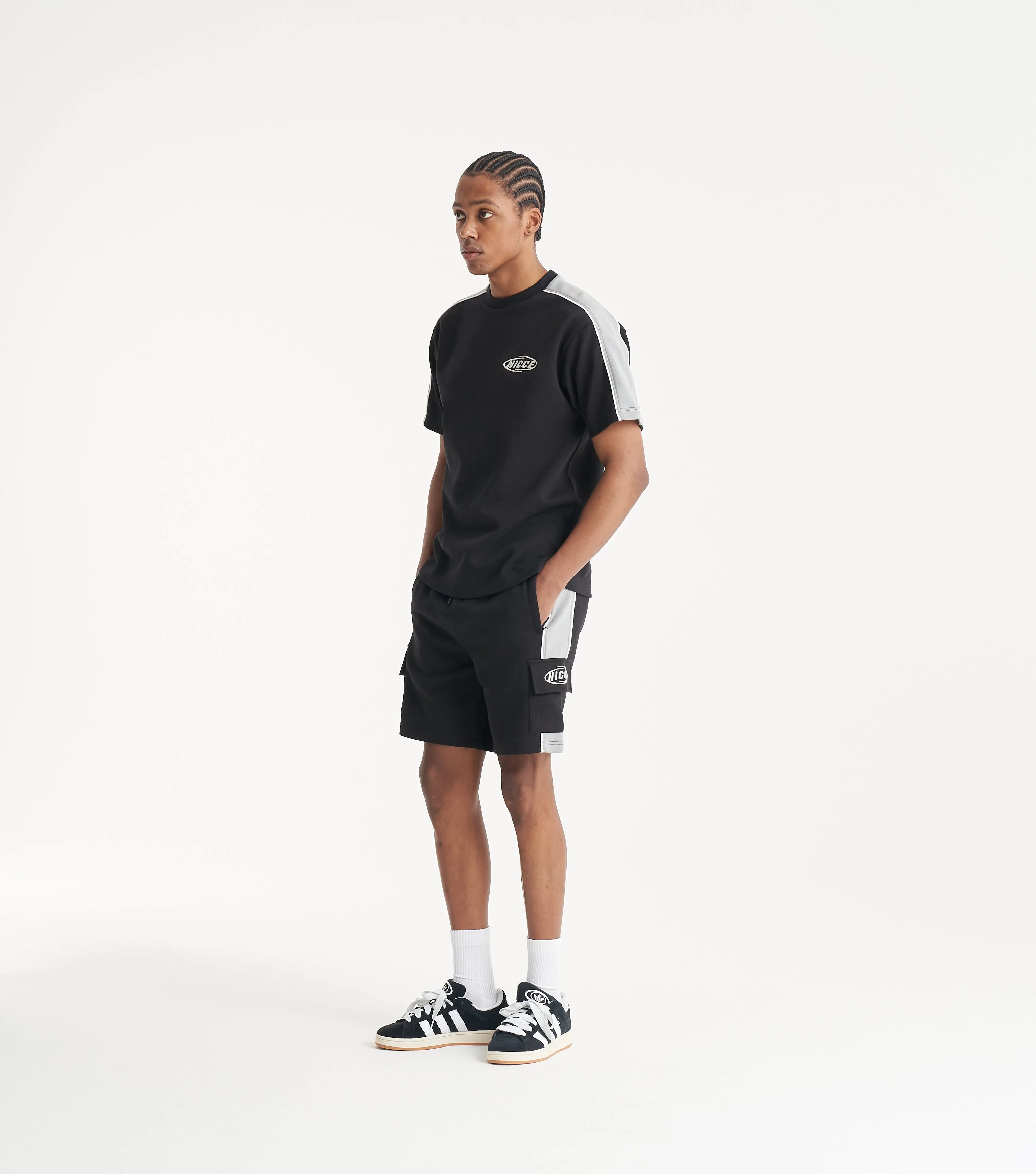 NICCE Mens Revolve T-Shirt & Short Set| Black sold by Nicce