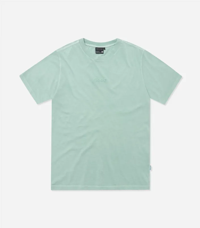 NICCE Mens Garment Dye Mercury T-Shirt | Washed Aqua Blue sold by Nicce