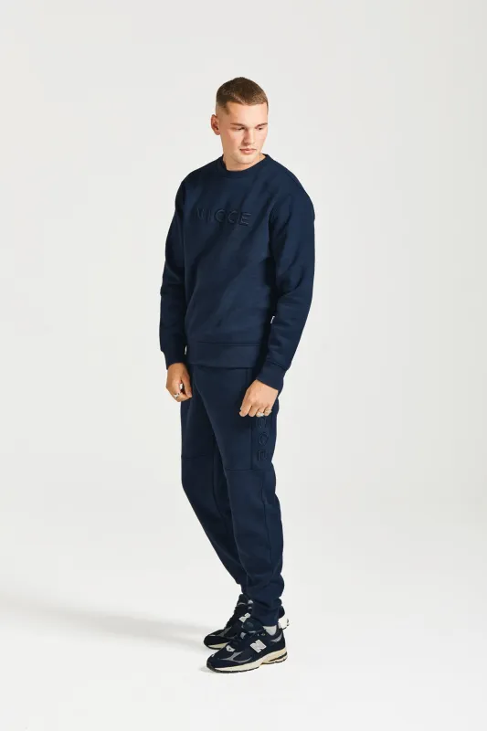 NICCE Mens Mercury Sweat & Jogger Tracksuit Set | Navy sold by Nicce