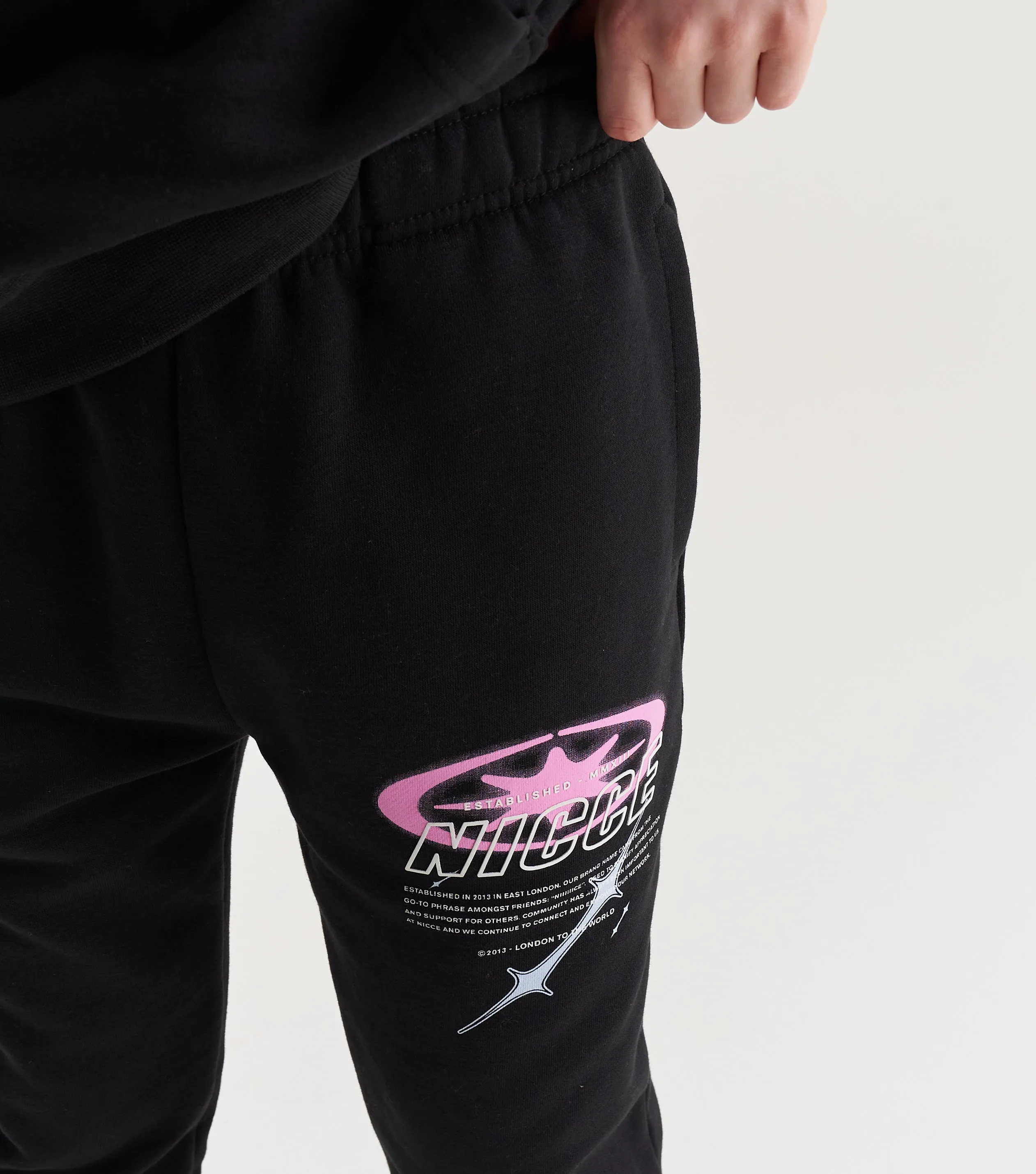 NICCE Juniors Tag Joggers | Black sold by Nicce