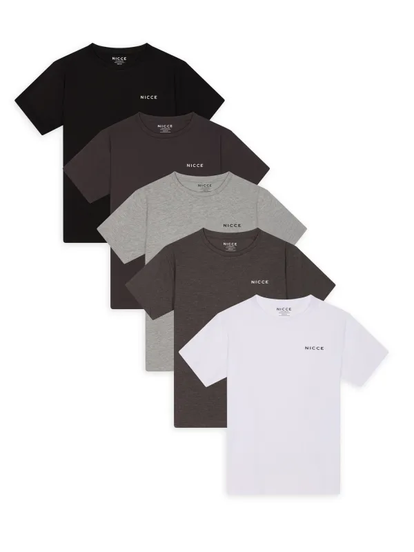 NICCE Mens 5 Pack Spacey Loungwear T-Shirts | Multi sold by Nicce