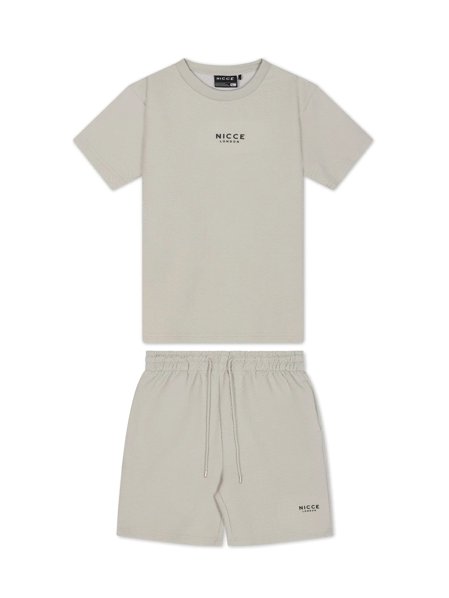 NICCE Mens Norrow T-Shirt & Short Set | Chalk Grey sold by Nicce product image thumbnail 2