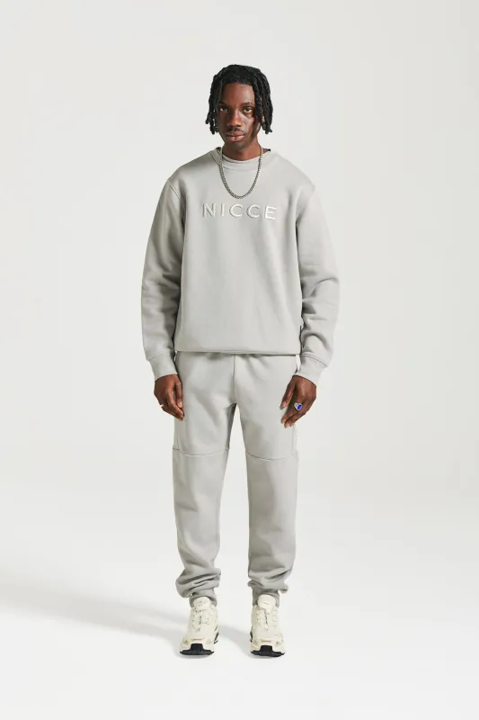 NICCE Mens Mercury Sweat & Jogger Tracksuit Set | Circular Grey sold by Nicce
