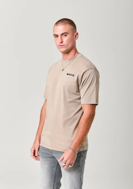 NICCE Mens Meridian T-Shirt | Taupe Zeal sold by Nicce