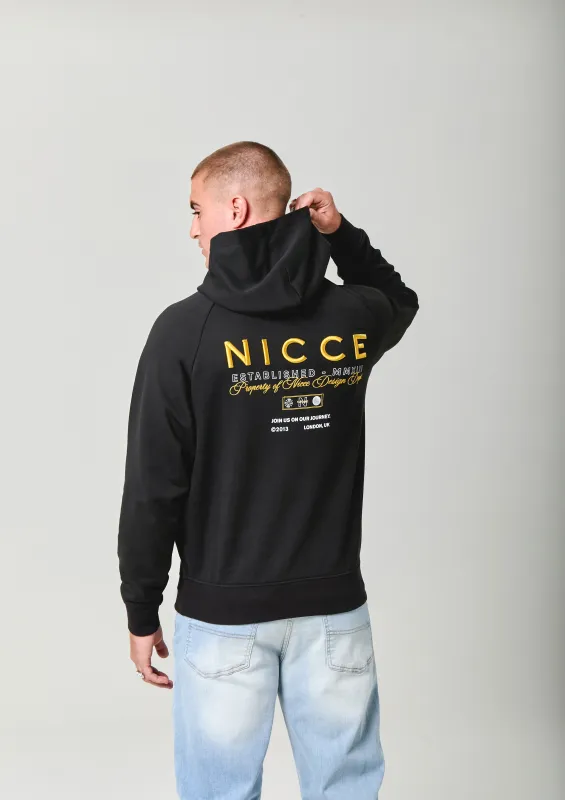 NICCE Mens Meridian Hoodie | Black made by Nicce